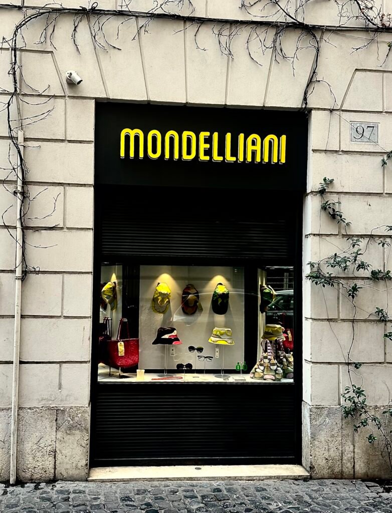 Mondelliani Rome eyewear shop on Via del Pellegrino